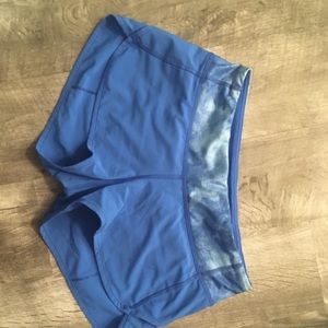 NWOT blue lululemon speed shorts
